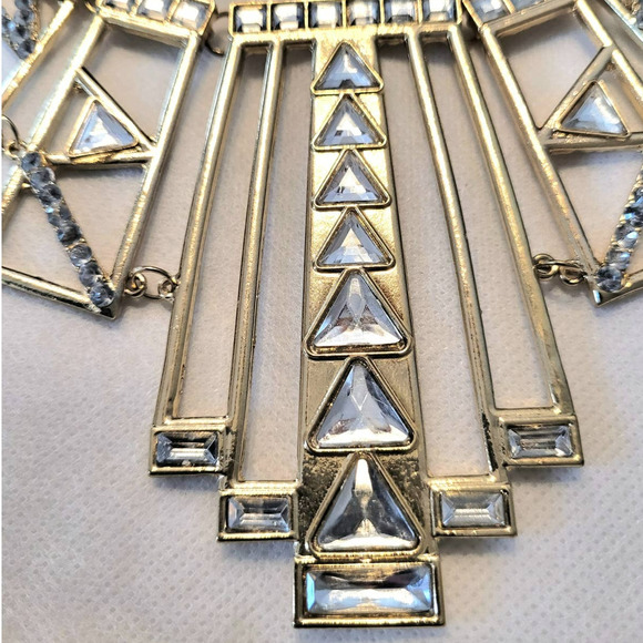 7 Charming Sisters Statement Necklace Gold-Tone Crystal - Picture 11 of 11